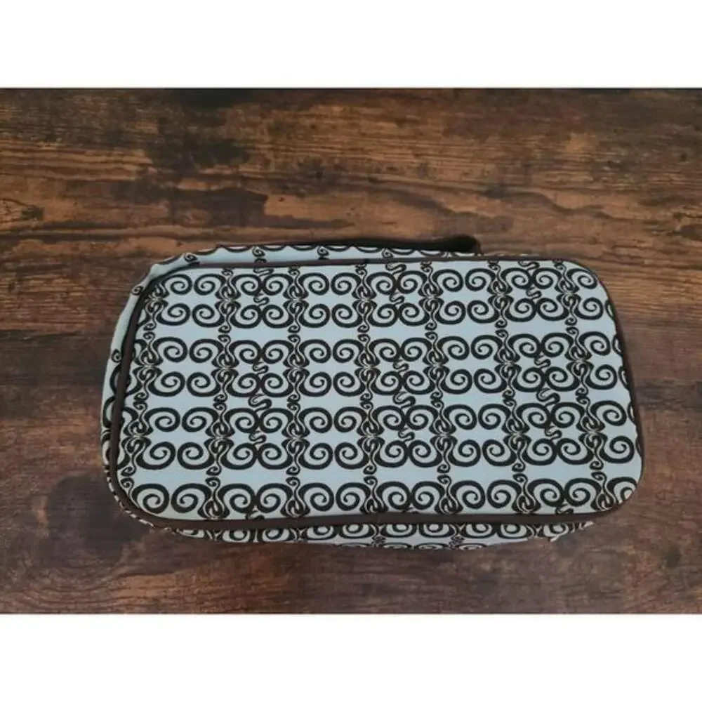thirty-one Bag Womens Size MediumBrownSwirlCosmeticPouchZipperClosureRetroTravel